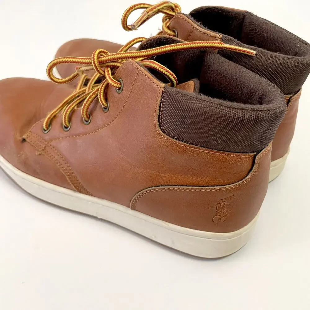 Polo Ralph Lauren Leather Chukka Sneaker Boots Sz 5 Minimalist Rugged‎ Casual